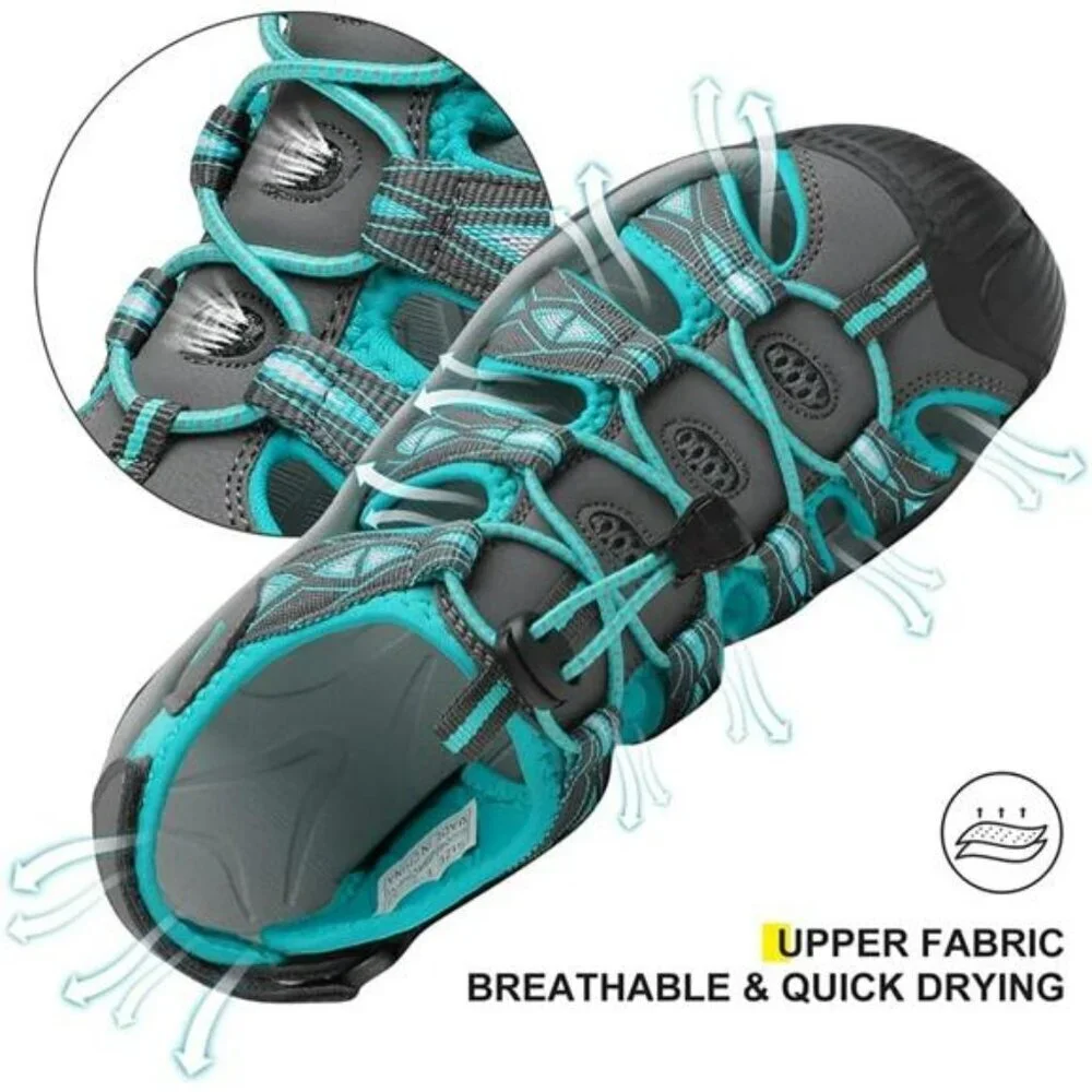 Dannto Womens Hiking Sandals Closed Toe Outdoor Water Shoes Lightweight Summer
